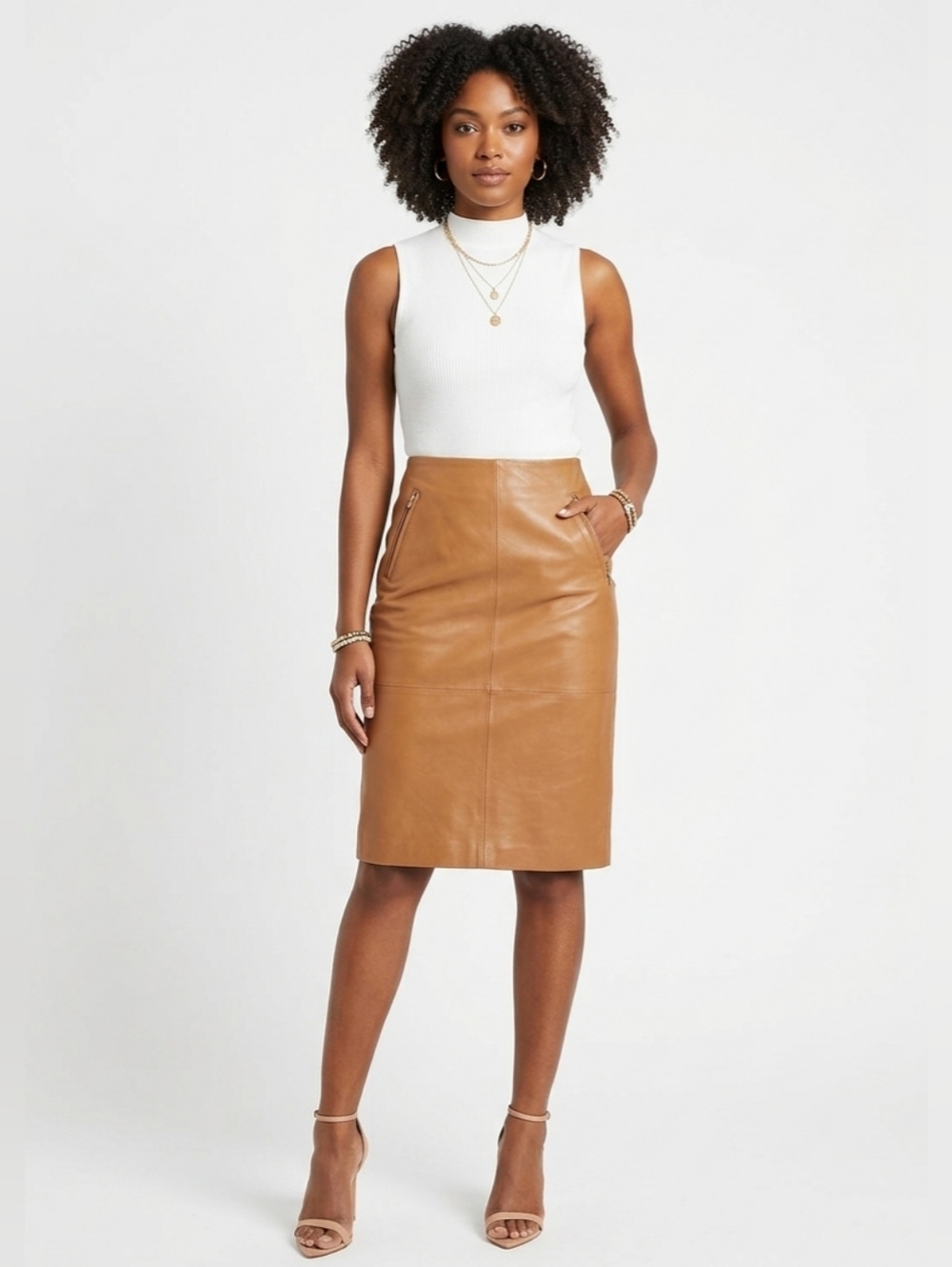 Talbots Lamb Skin Pencil Skirt